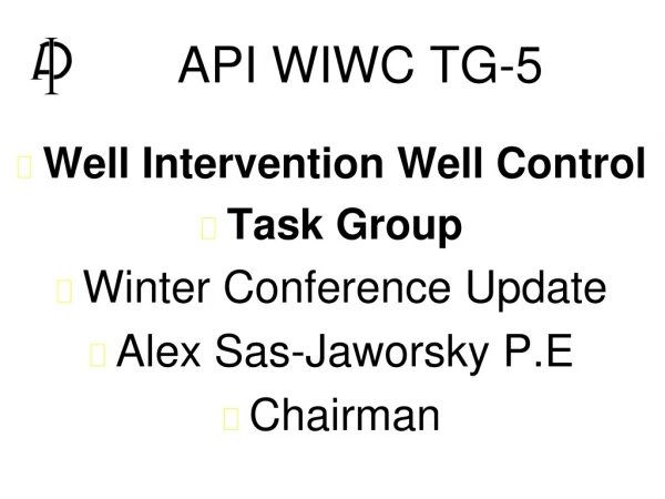 API WIWC TG-5