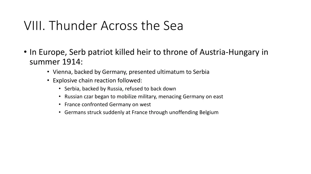 viii thunder across the sea