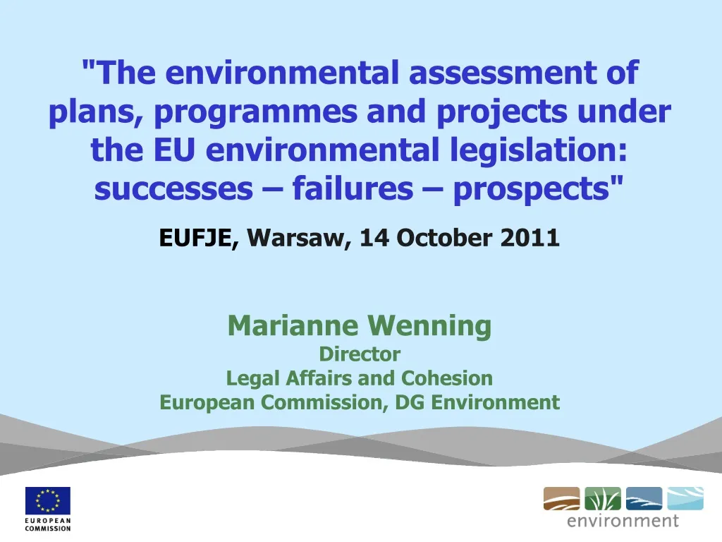 the environmental assessment of plans programmes