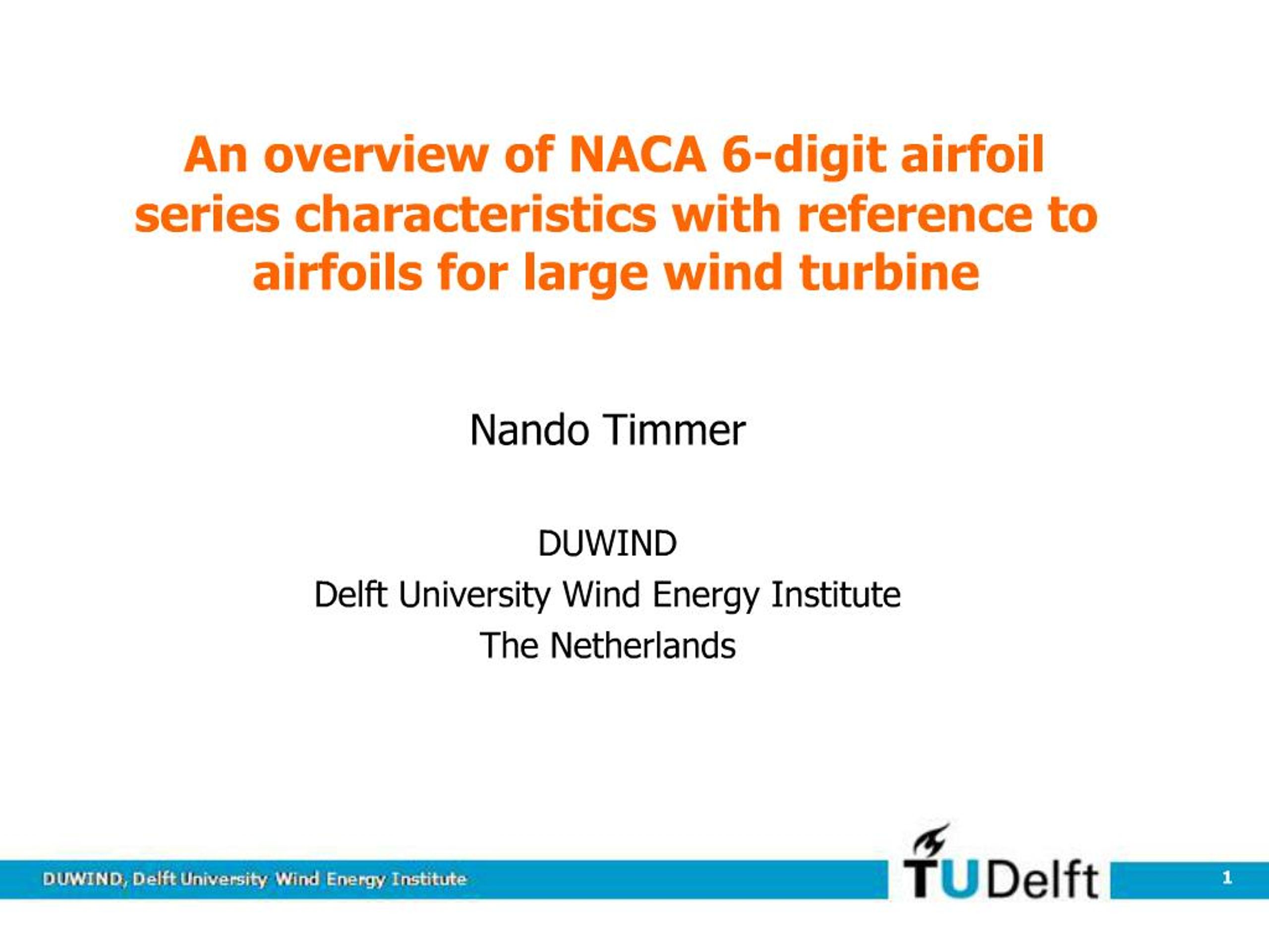 PPT - An overview of NACA 6-digit airfoil series characteristics with ...