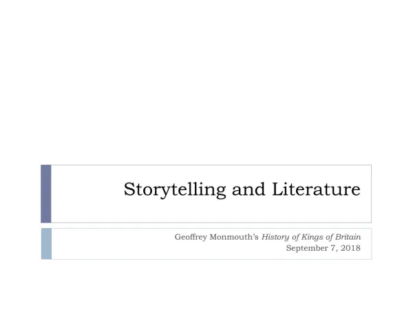 Storytelling and Literature