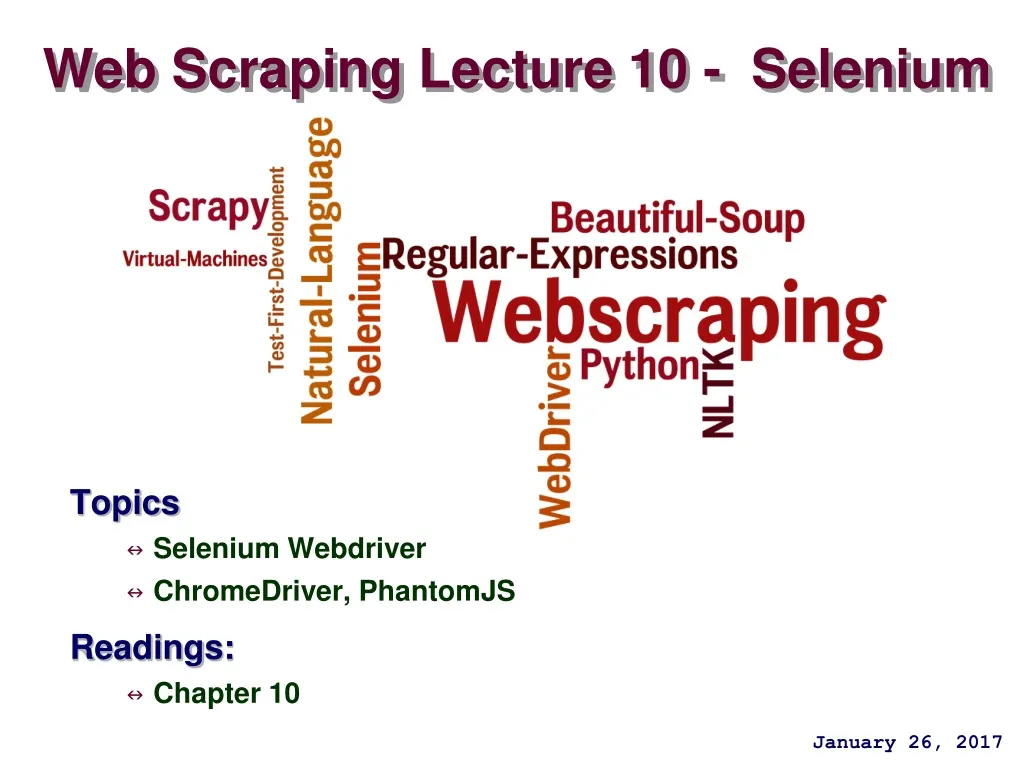 web scraping lecture 10 selenium