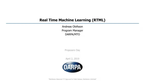 Real Time Machine Learning (RTML)