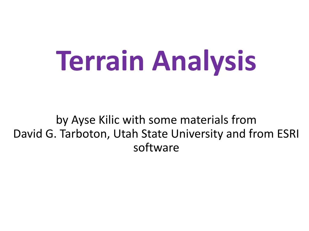 terrain analysis