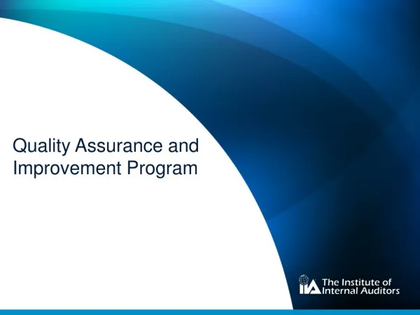 quality assurance and improvement program