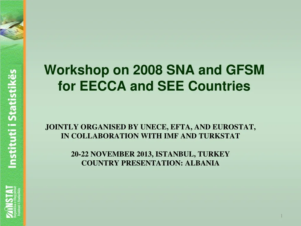 workshop on 2008 sna and gfsm for eecca