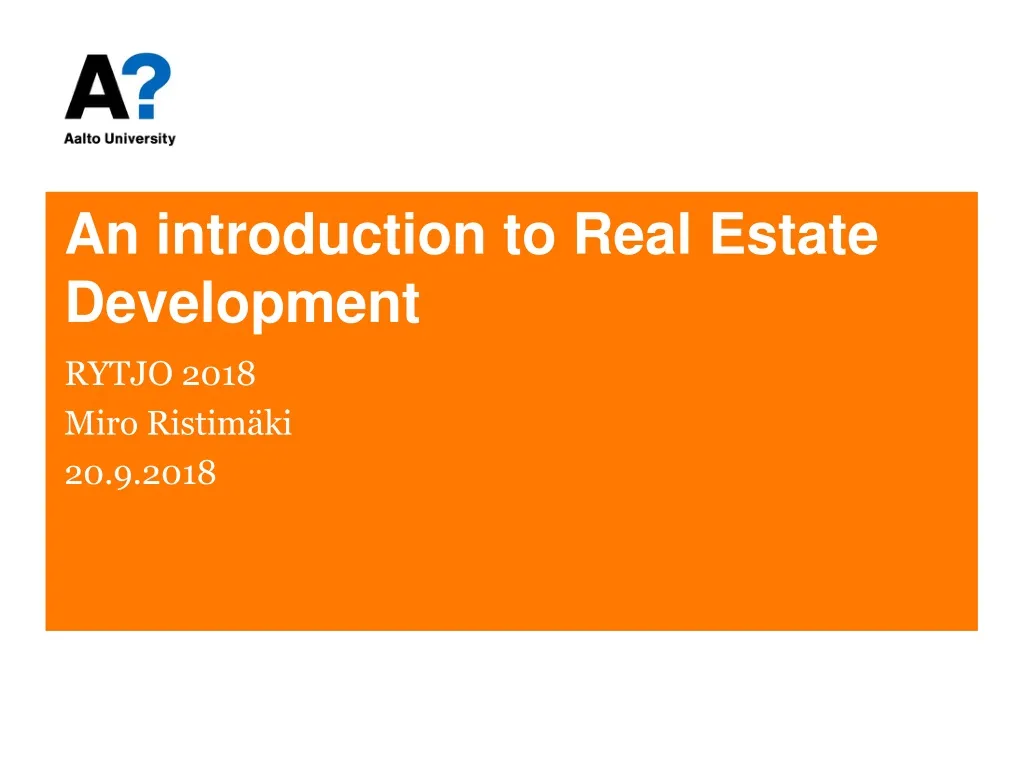 an introduction to real estate development
