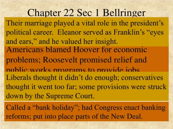 Chapter 22 Sec 1 Bellringer