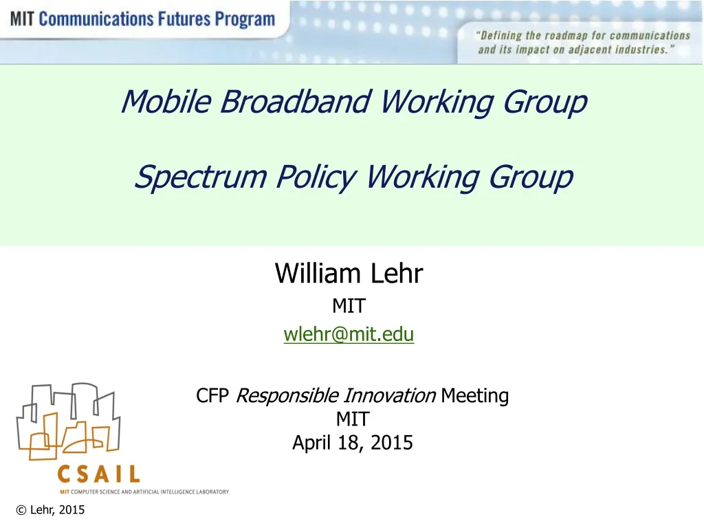 mobile broadband working group spectrum policy working group