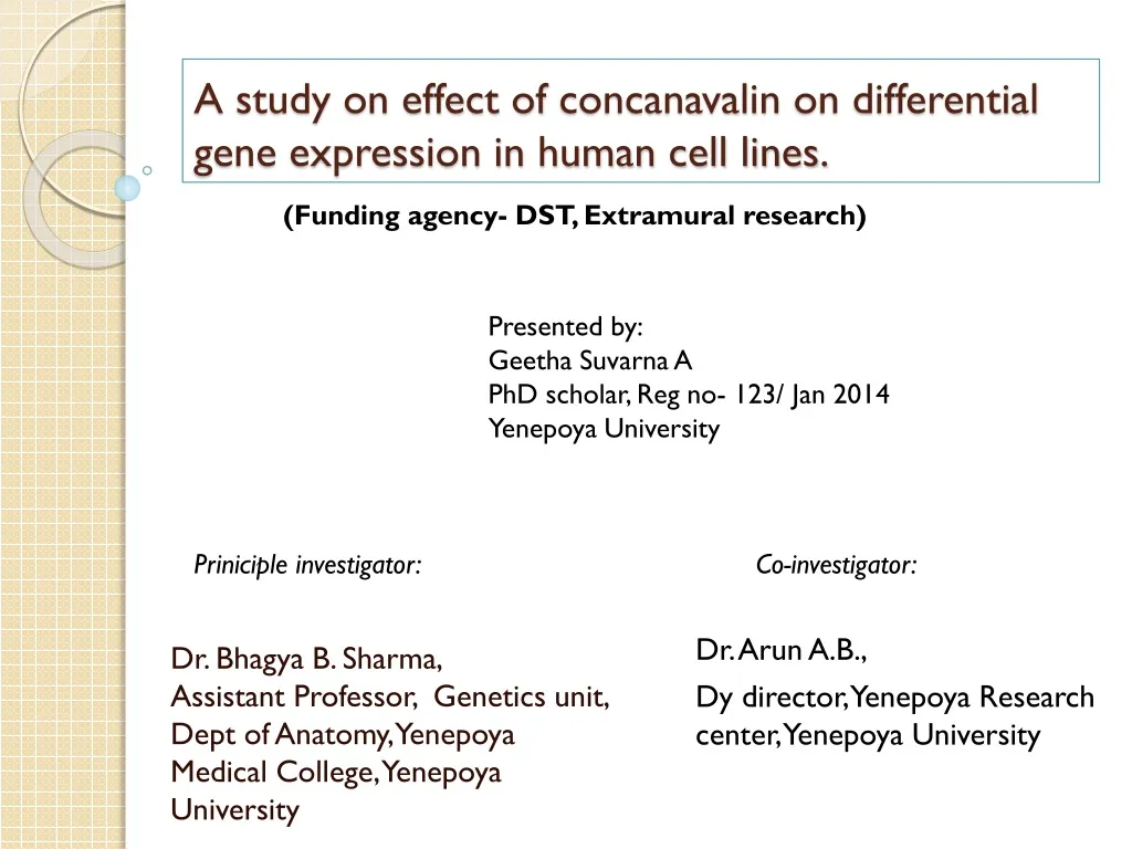 a study on effect of concanavalin on differential gene expression in human cell lines