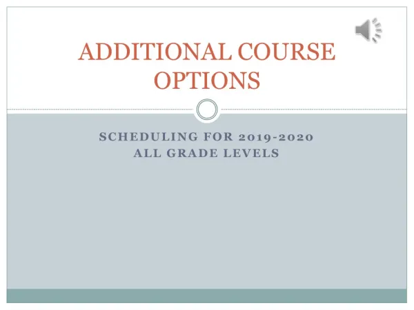 Additional Course Options