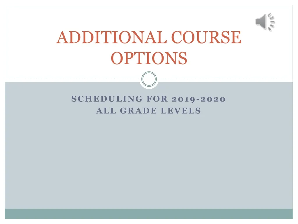 additional course options