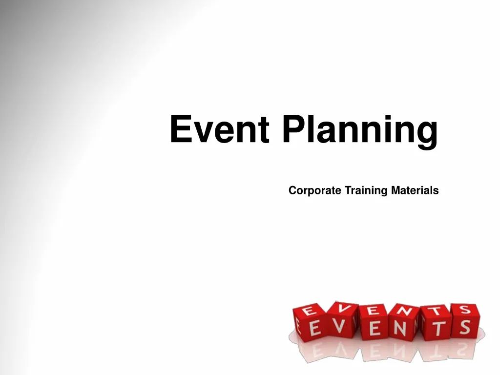 event planning corporate training materials