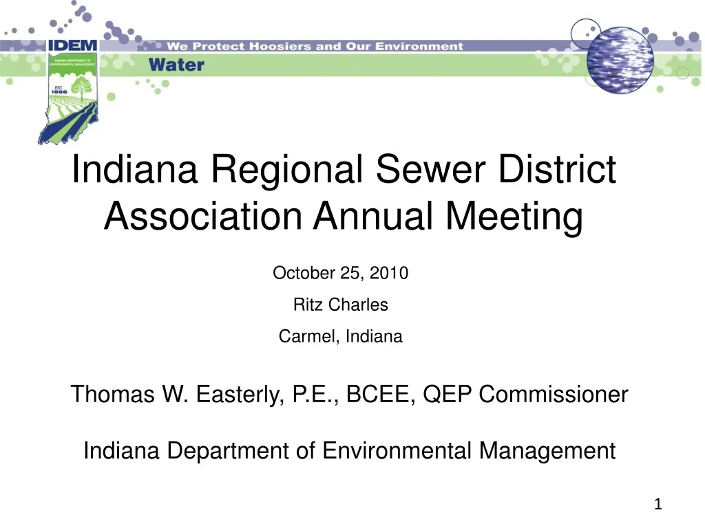 indiana regional sewer district association annual meeting
