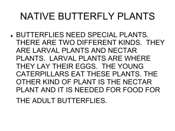 NATIVE BUTTERFLY PLANTS
