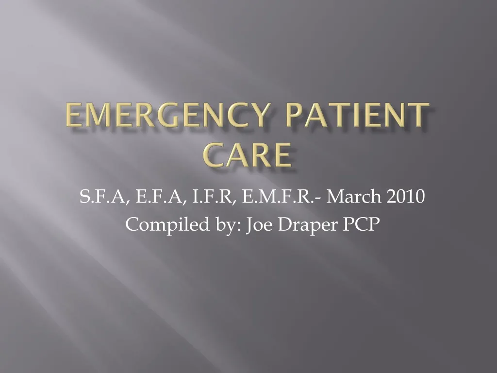 emergency patient care