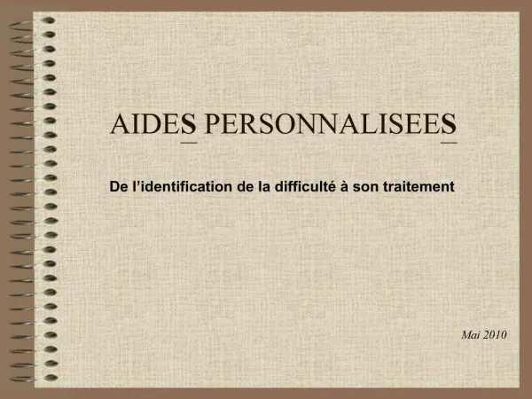 AIDES PERSONNALISEES