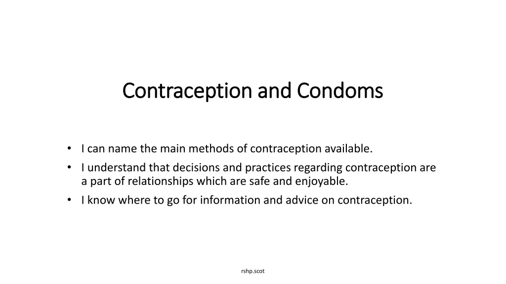 contraception and condoms