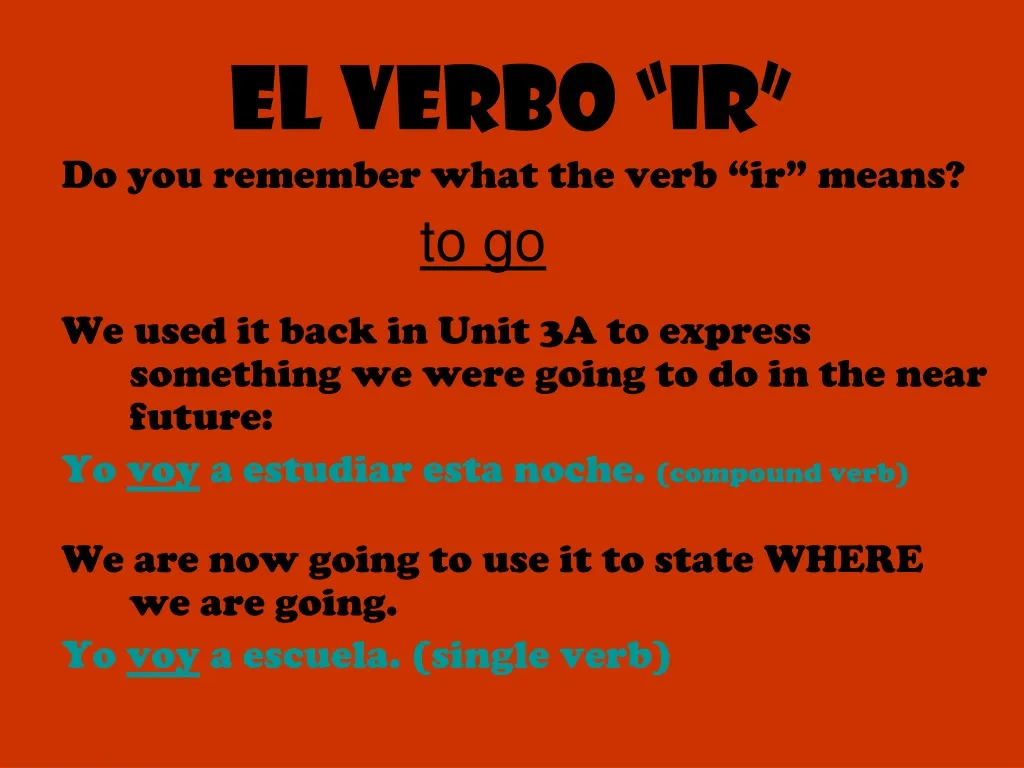 el verbo ir
