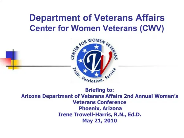 Department of Veterans Affairs Center for Women Veterans CWV