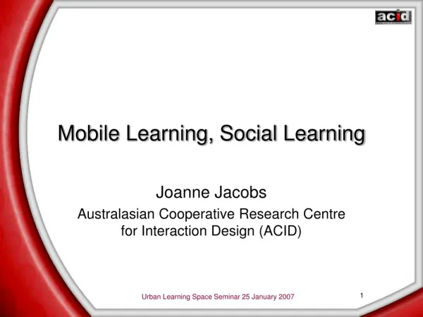 Mobile Learning, Social Learning