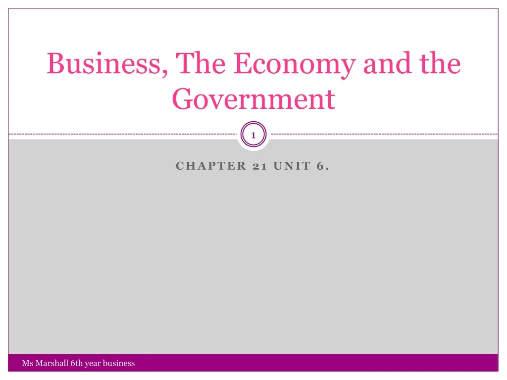 business the economy and the government