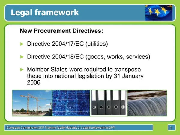 Legal framework for Green Public Procurement GPP