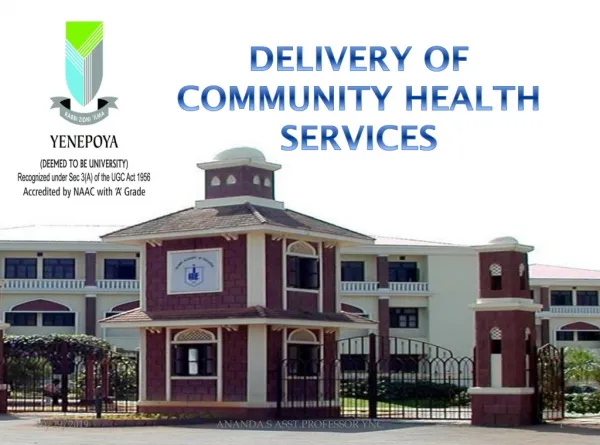DELIVERY OF COMMUNITY HEALTH SERVICES