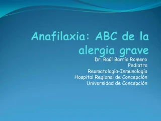 Anafilaxia: ABC de la alergia grave - slide 1