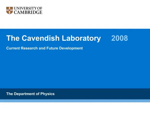 The Cavendish Laboratory 2008