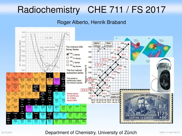Radiochemistry CHE 711 / FS 2017