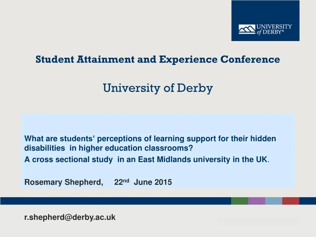 student attainment and experience conference university of derby