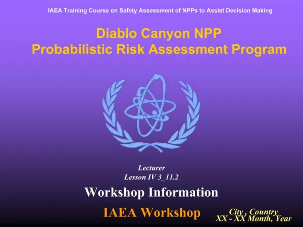 Diablo Canyon NPP Probabilistic Risk Assessment Program