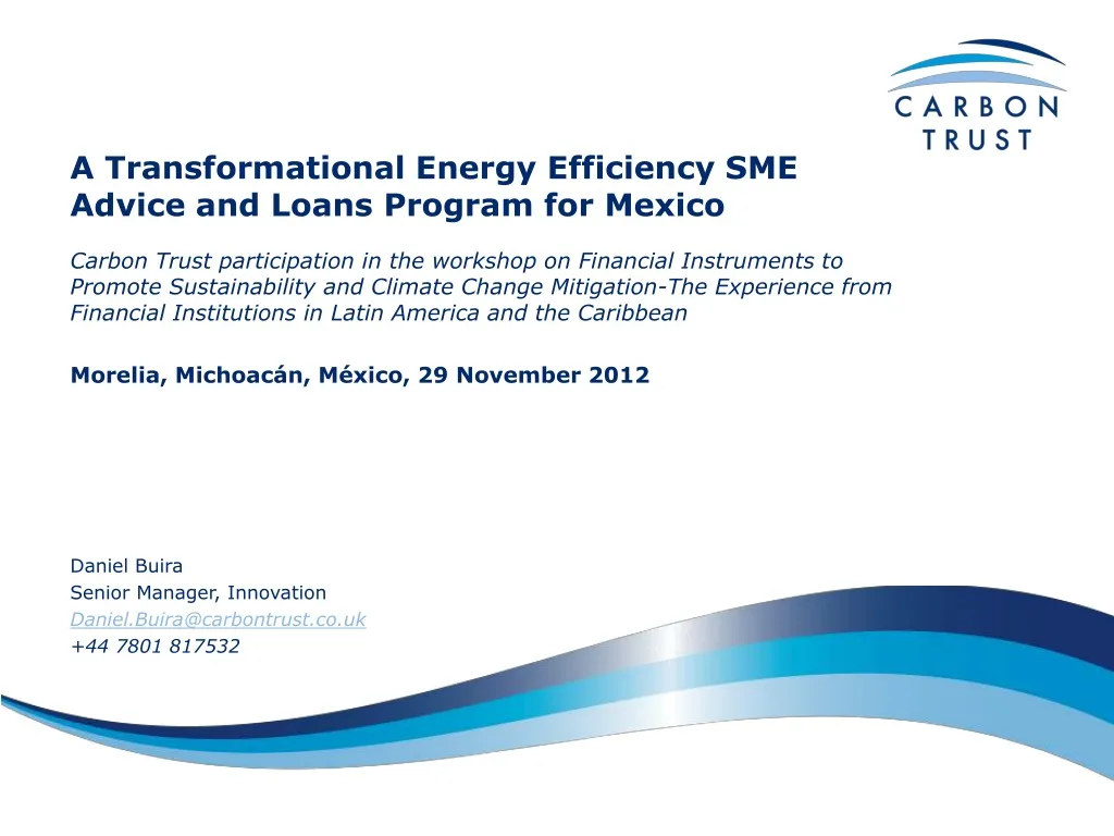 a transformational energy efficiency sme advice and loans program for mexico
