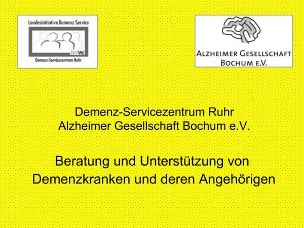 Demenz-Servicezentrum Ruhr Alzheimer Gesellschaft Bochum e.V.