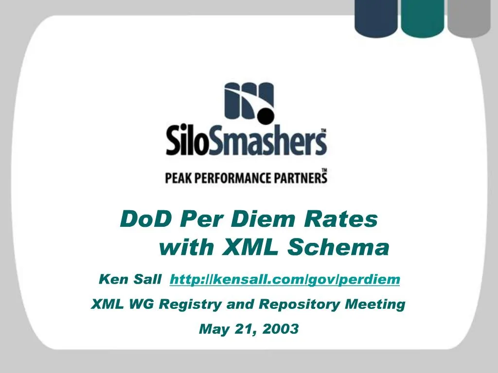 PPT DoD Per Diem Rates with XML Schema PowerPoint Presentation, free