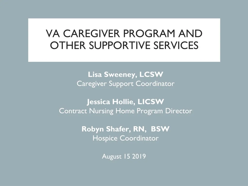va caregiver program and other supportive services
