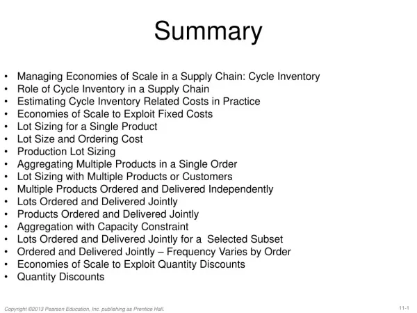 Managing Economies of Scale in a Supply Chain : Cycle Inventory
