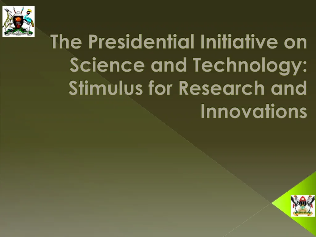 the presidential initiative on science and technology stimulus for research and innovations