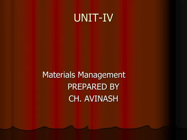 UNIT-IV