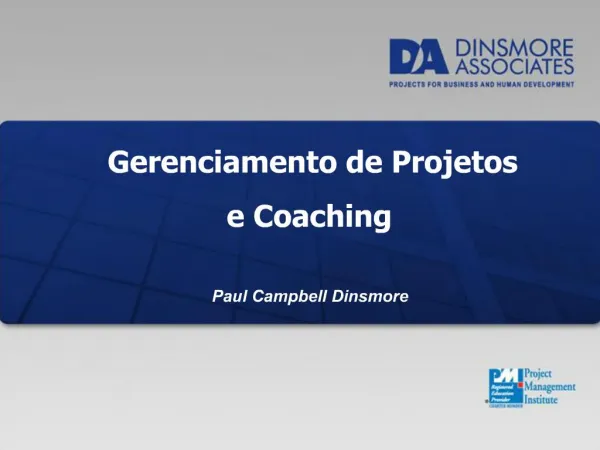 Gerenciamento de Projetos e Coaching Paul Campbell Dinsmore