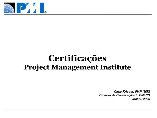 Certifica es Project Management Institute