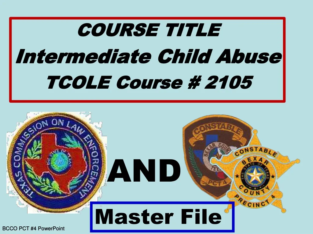 course title intermediate child abuse tcole