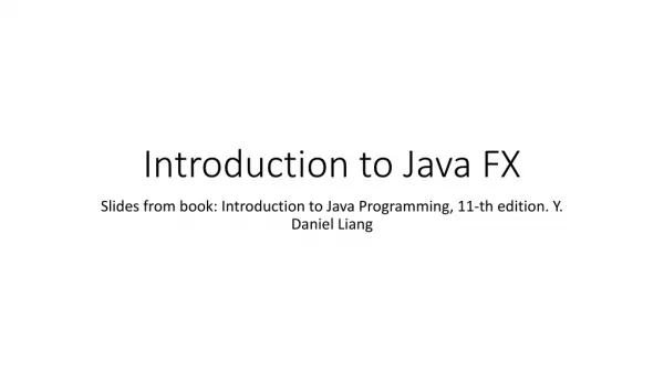 Introduction to Java FX