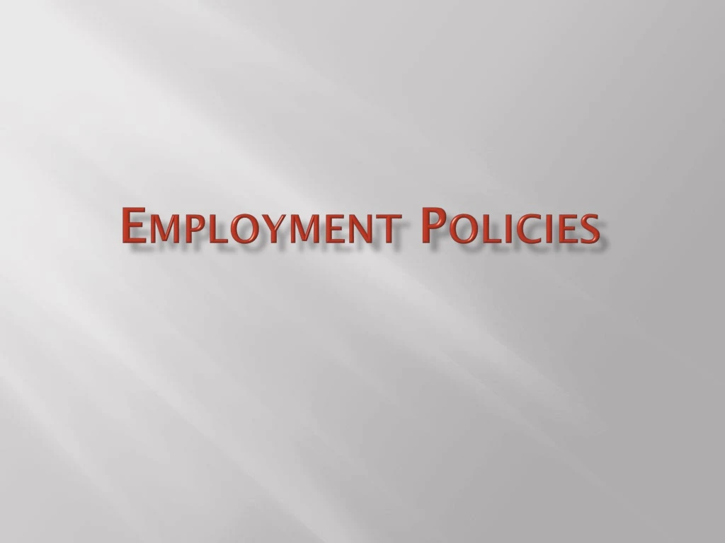 employment policies