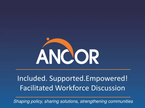 Included. Supported.Empowered ! Facilitated Workforce Discussion