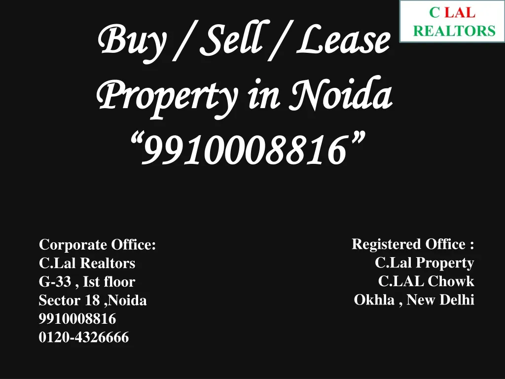 buy sell lease property in noida 9910008816