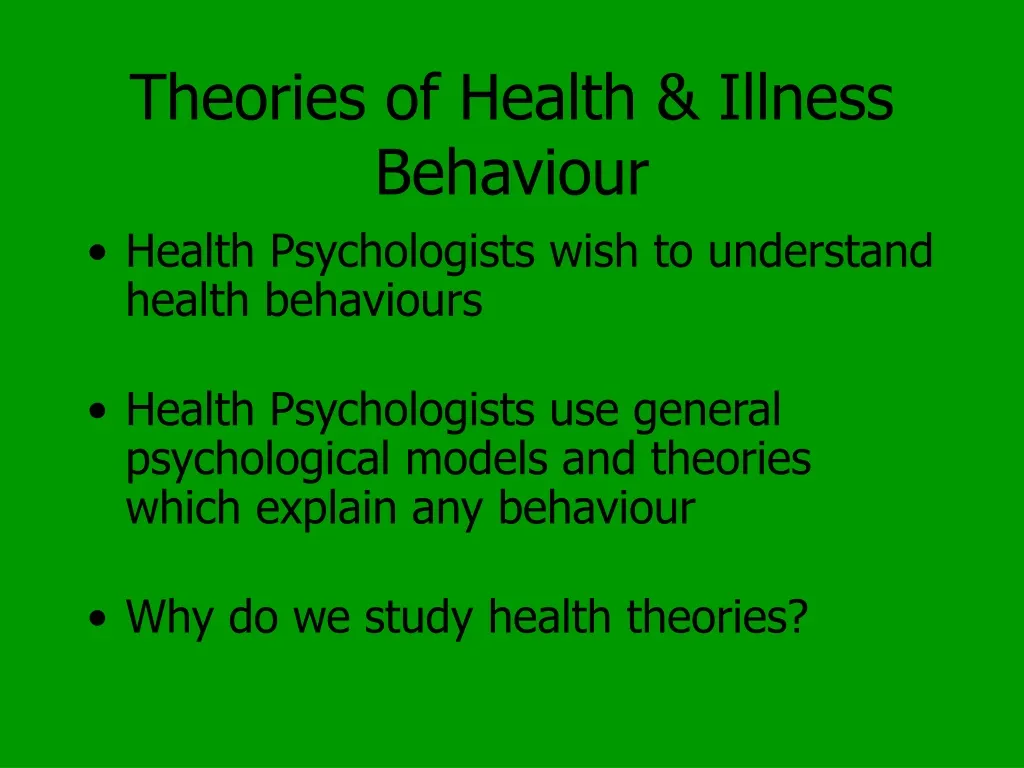 theories of health illness behaviour