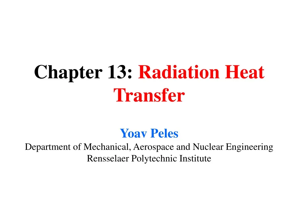 chapter 13 radiation heat transfer
