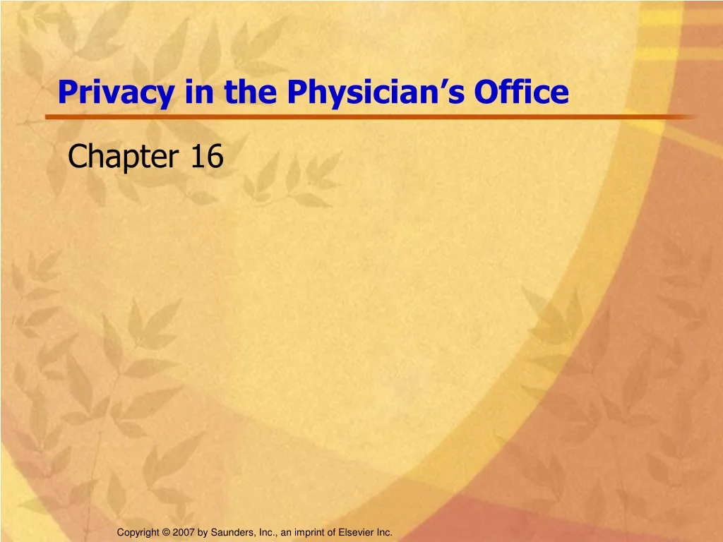 privacy in the physician s office
